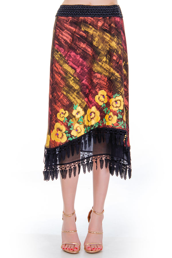 Fusta pictata jerse freeshipping - Liza Panait Online Boutique